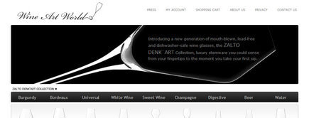 Web developer portfolio: Wine Art World
