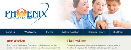 Web developer portfolio: Phoenix Health Care Foundation