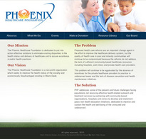 Web developer portfolio: Phoenix Health Care Foundation
